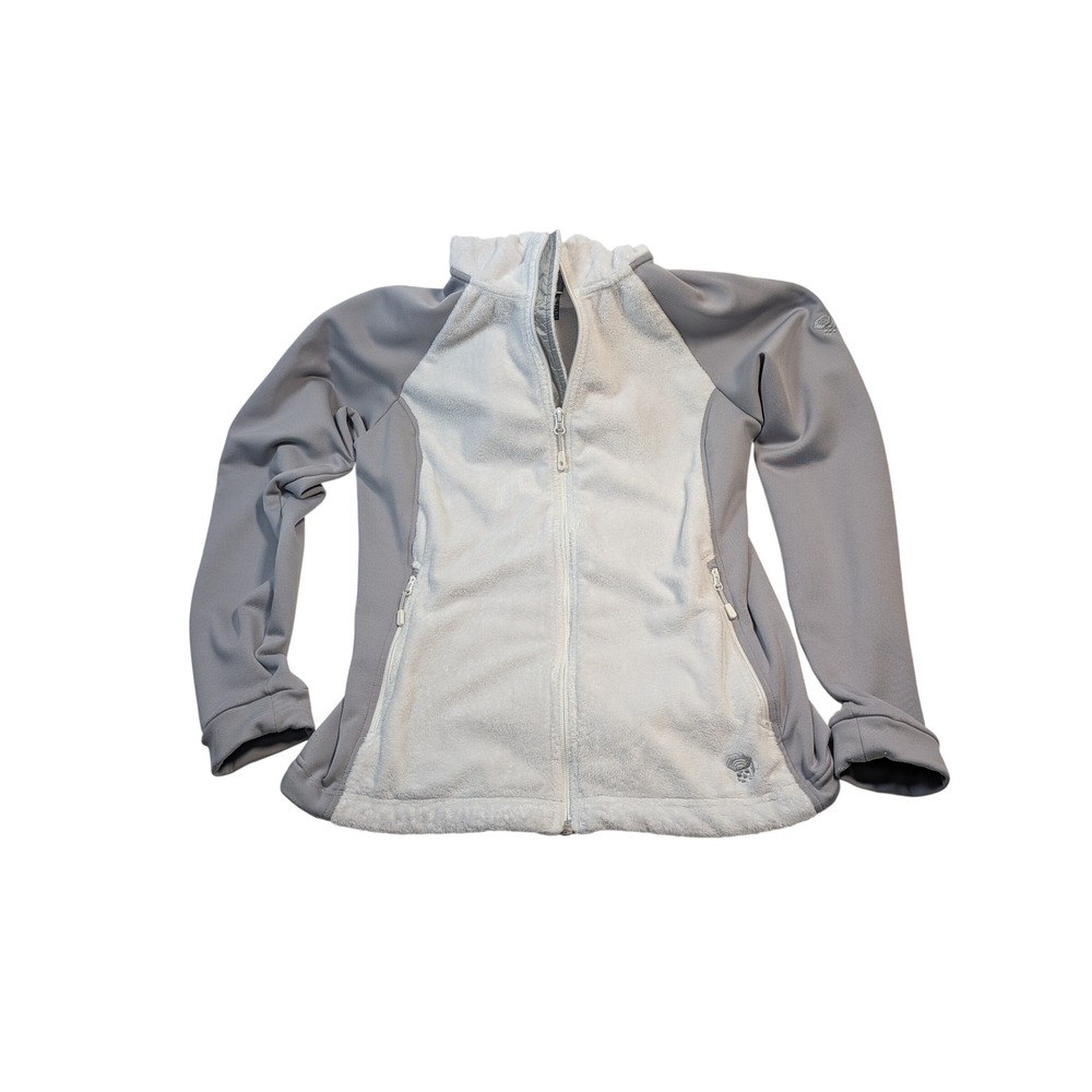 Mountain Hardwear Women Fleece Hoodie M Grey White OL6983